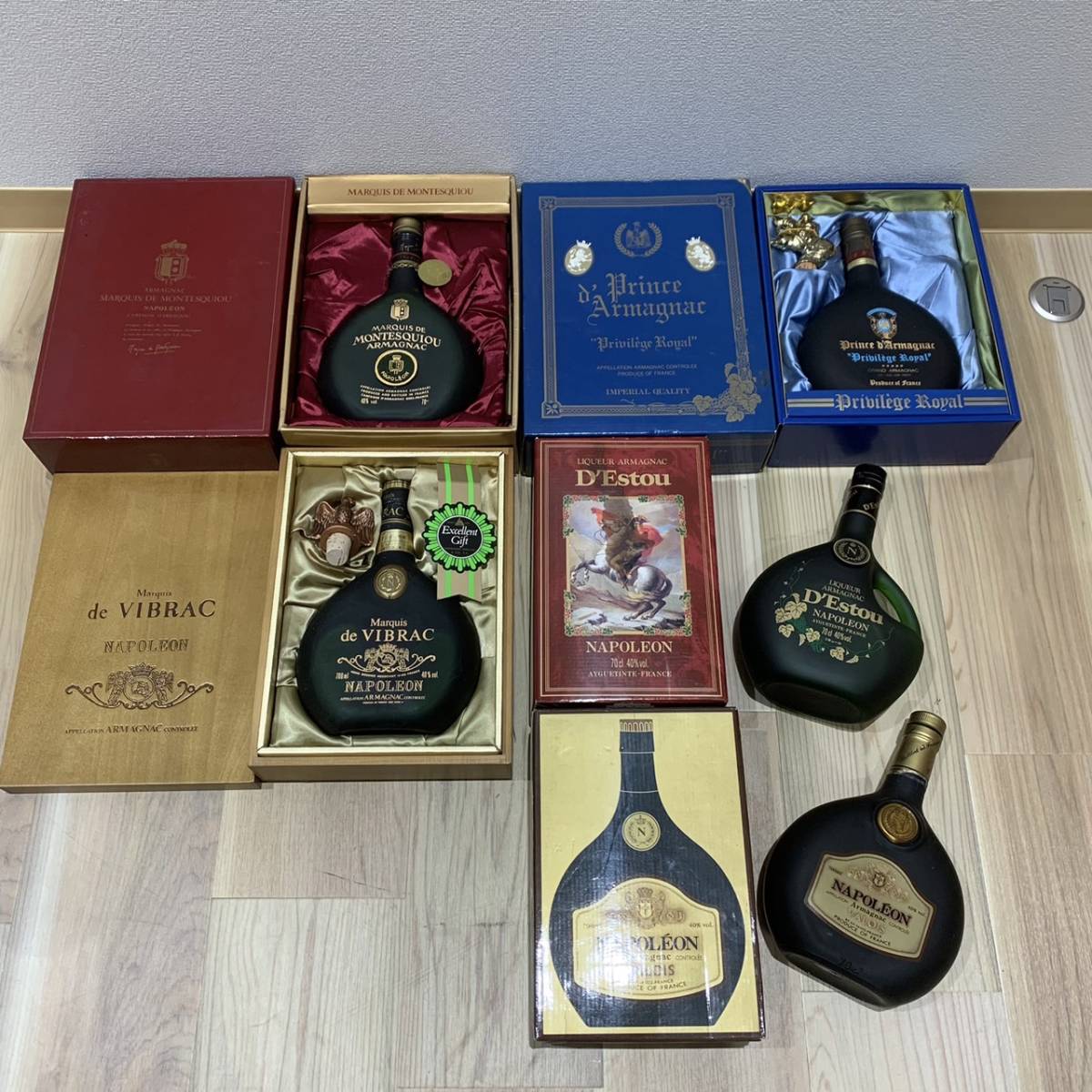 【AMT-748】未開栓 1円～ お酒おまとめ 計5本 NAPOLEONセット ナポレオン 箱付 古酒 洋酒 ウイスキー ブランデー アルコール 中古保管品