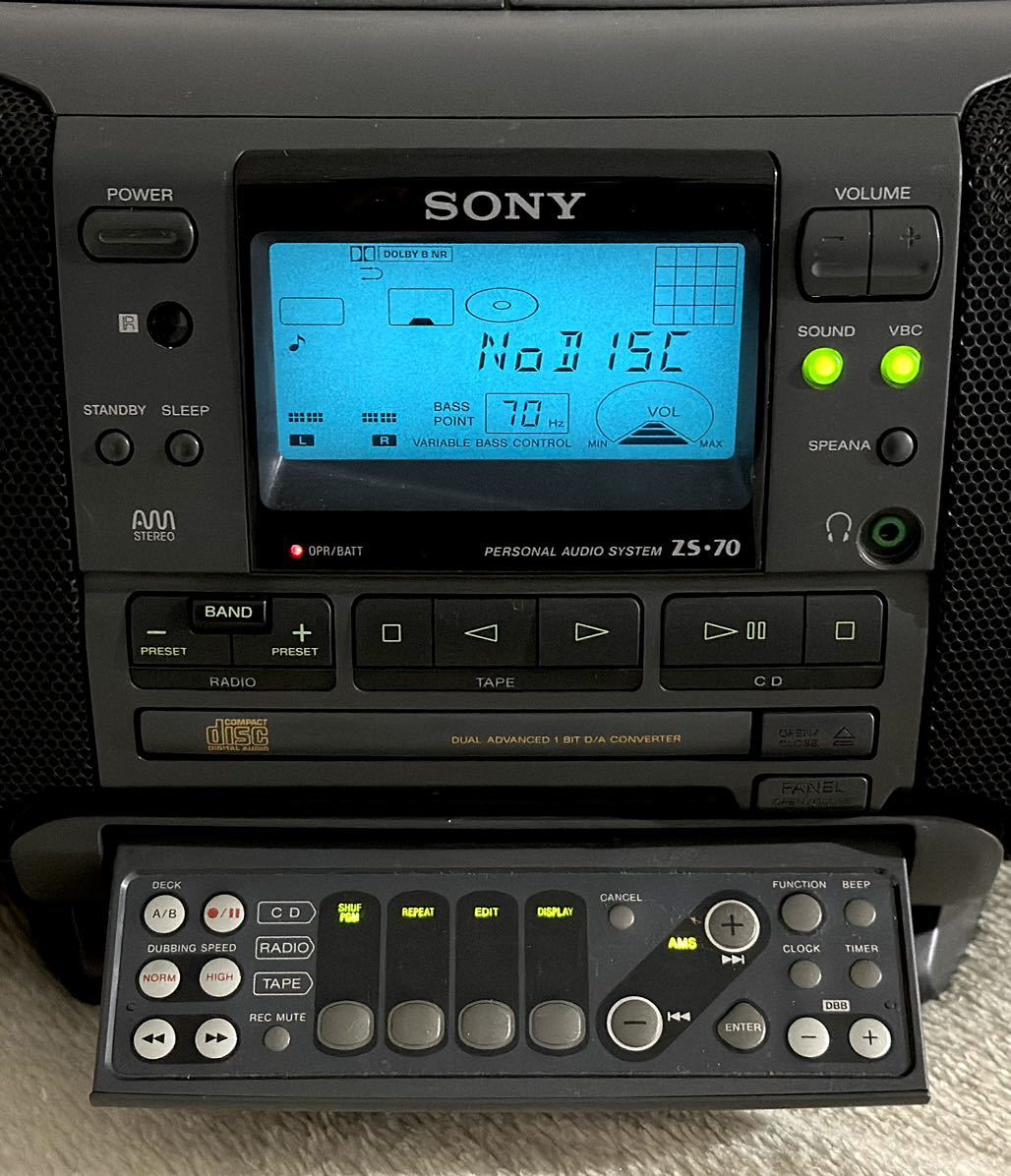 動作品□SONY ソニー ソナホーク ZS-70 リモコン付き CDラジカセ