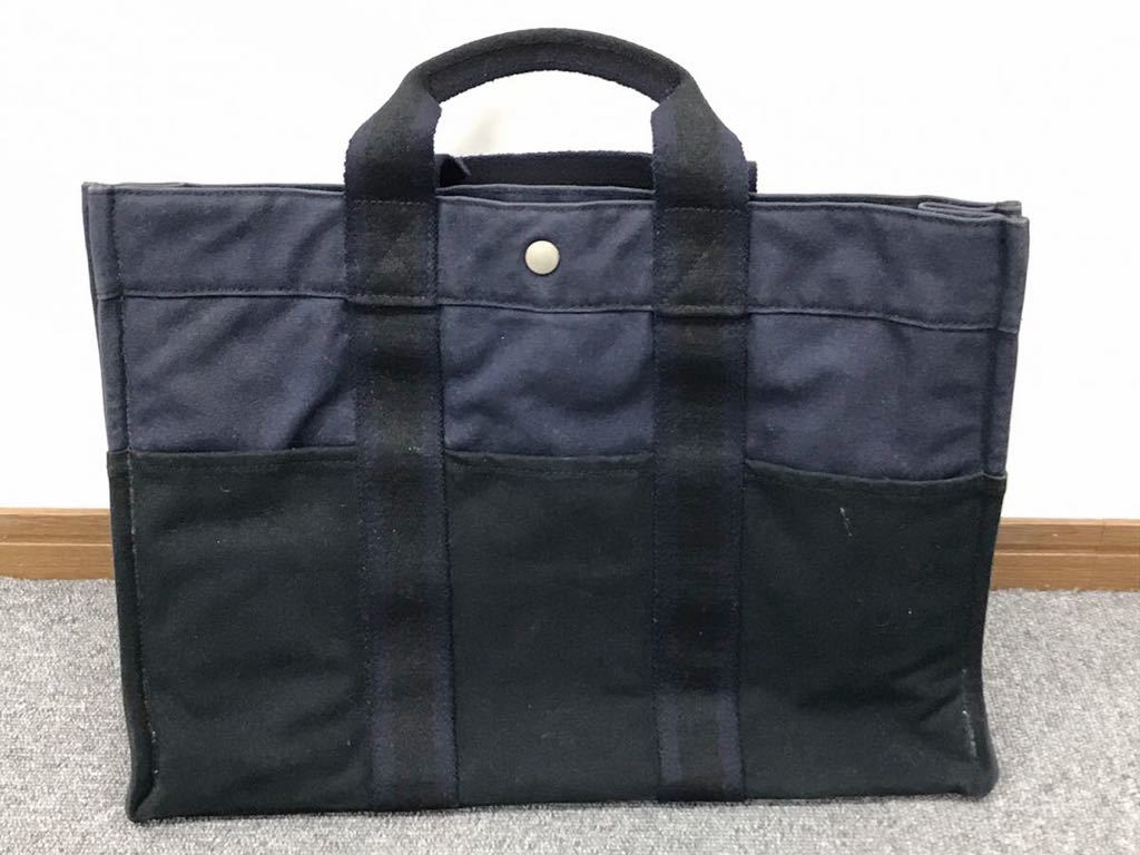 ◎【売り切り】HERMES エルメス トートバッグ フールトゥ ネイビー ブラック