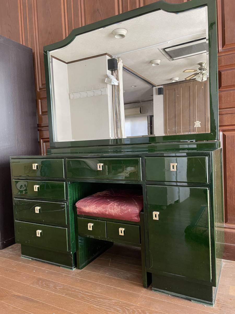 北谷家具 KIT FURNITURE 皇室御用達 仔山羊革張り ドレッサー 仔 美品