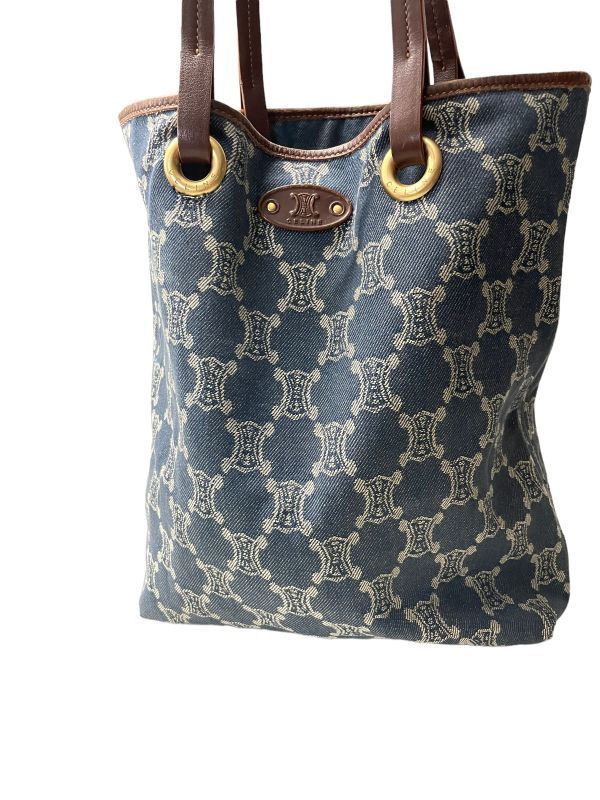 極美品☆【CELINE】セリーヌ セカンドバッグ マカダム柄 PVC/レザー M新橋05012TI] CELINE セリーヌ マカダム柄 ハンドバッグ PVC レザー