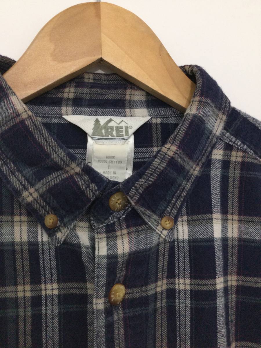 REI アールイーアイ フランネルシャツ ネルシャツ コットン長袖シャツ  