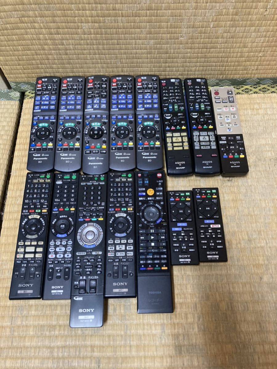 ☆ BD Blu-ray ブルーレイ　リモコン　まとめ　15点　Panasonic パナソニック　SONY SHARP TOSHIBA N2QAYB000346 など　ジャンク☆