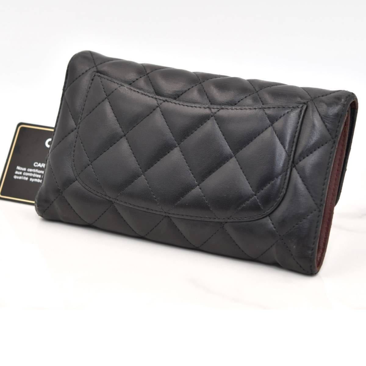 1円 CHANEL シャネル マトラッセ 三つ折り 長財布 ココマーク 