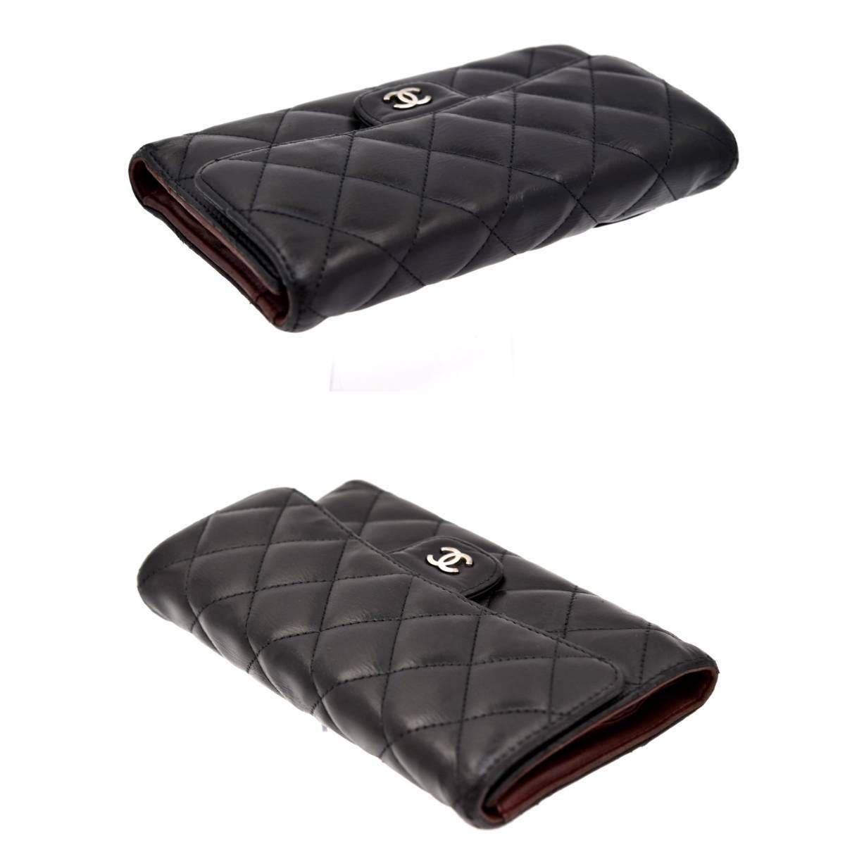 1円 CHANEL シャネル マトラッセ 三つ折り 長財布 ココマーク 
