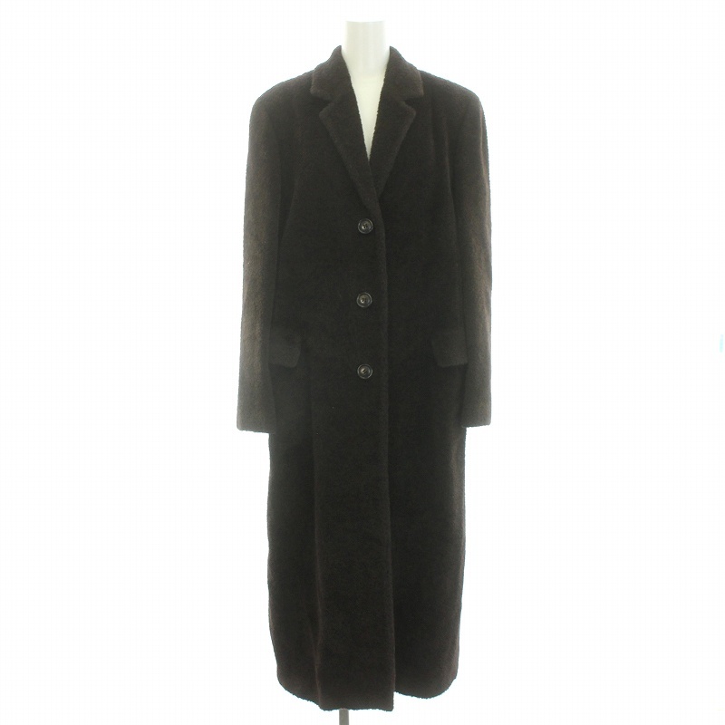 マックスマーラ MAX MARA チェスターコート アルパカ ウール混 アウター ミドル丈 ロング JI40 M 茶 ブラウン /TK レディース