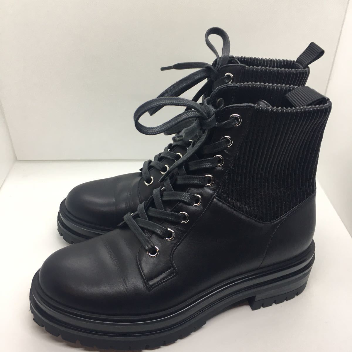 未使用 gianvito rossi ジャンヴィトロッシ レザー ブーツ サイズ35 1 