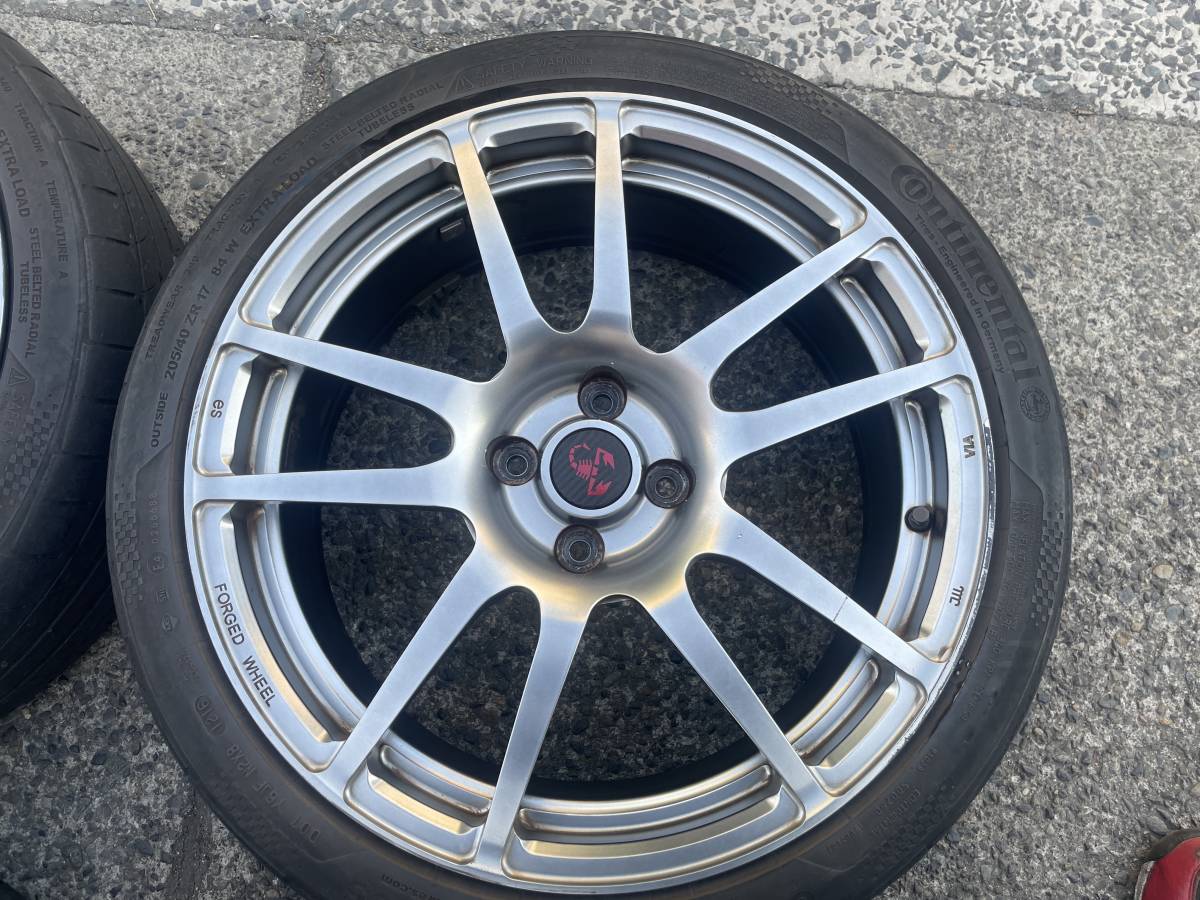 中古THREEHUNDRED es-02 アバルト500.595用鍛造アルミホイール17インチ
