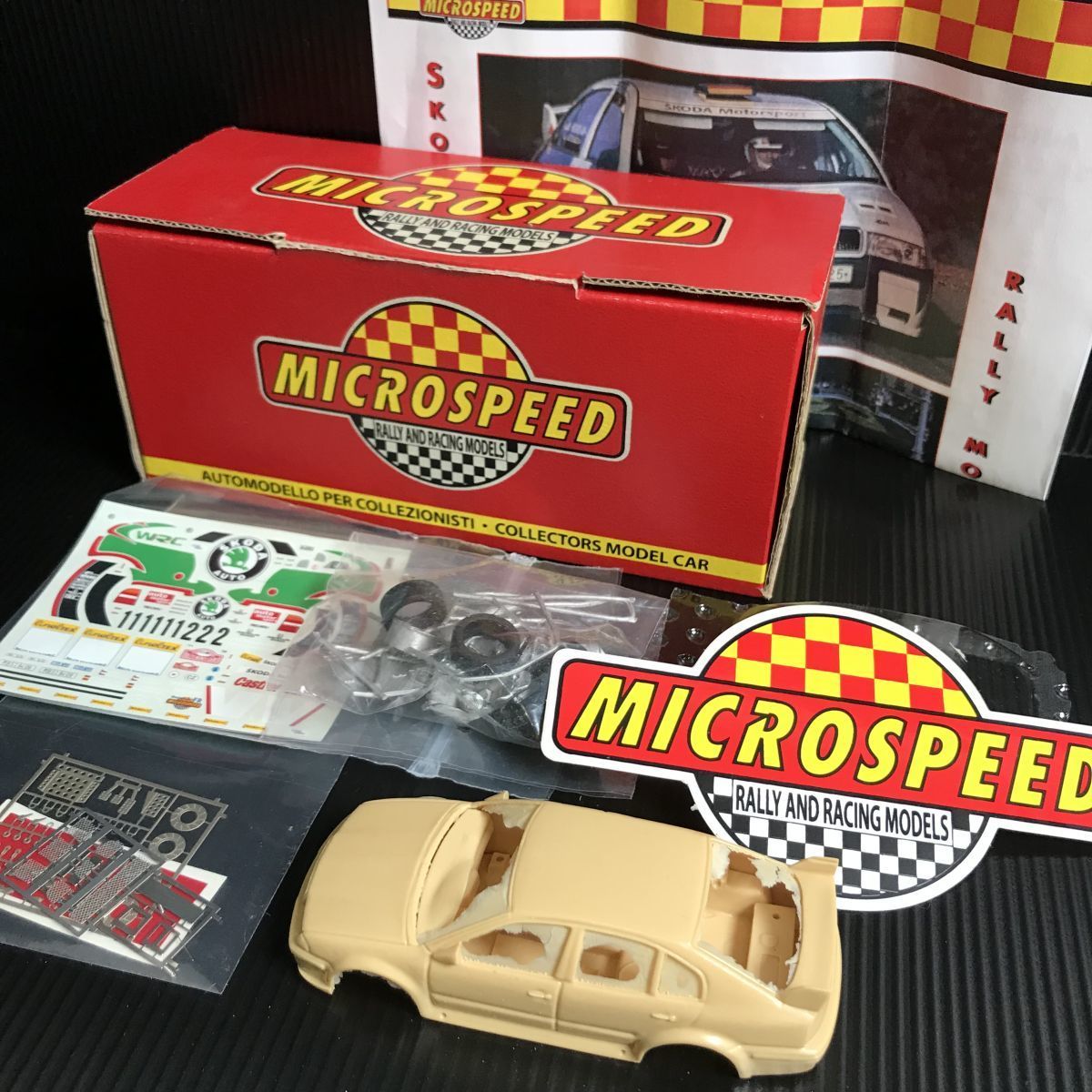 L5b 未組立 MICROSPEED SKODA OCTAVIA WRC M.CARLO '99 ② 【商品説明必読】 ミニカー 模型車 プラモデル 1000-