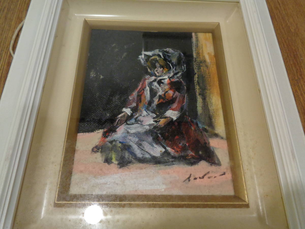 額装 油彩 日展作家 杉浦鐸夫 フランス人形の絵 (静物画)｜売買された