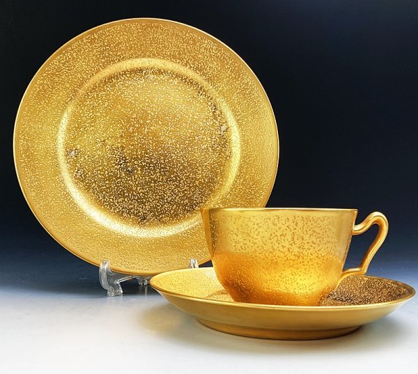 里帰り オールドノリタケ ゴールドエッチング 金腐らし キャビネットトリオ 1918年~ オールドノリタケ 里帰り ゴールドエッチング