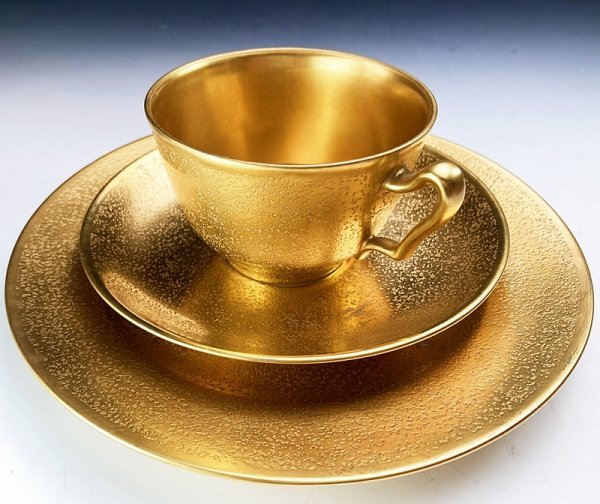 里帰り オールドノリタケ ゴールドエッチング 金腐らし キャビネットトリオ 1918年~ オールドノリタケ 里帰り ゴールドエッチング