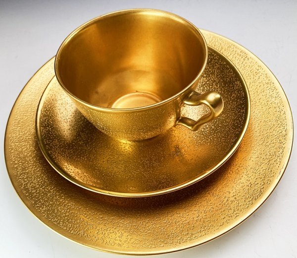 里帰り オールドノリタケ ゴールドエッチング 金腐らし キャビネットトリオ 1918年~ オールドノリタケ 里帰り ゴールドエッチング