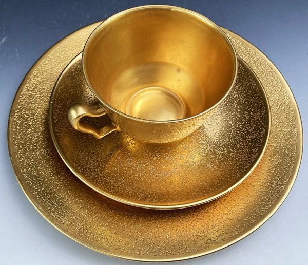 里帰り オールドノリタケ ゴールドエッチング 金腐らし キャビネットトリオ 1918年~ オールドノリタケ 里帰り ゴールドエッチング