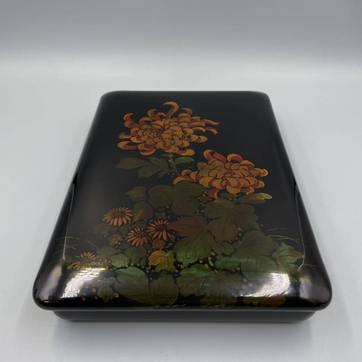 八雲塗 出雲 硯箱 文箱 菊紋 木製 漆器 小物入れ 小箱 書道具 漆芸 