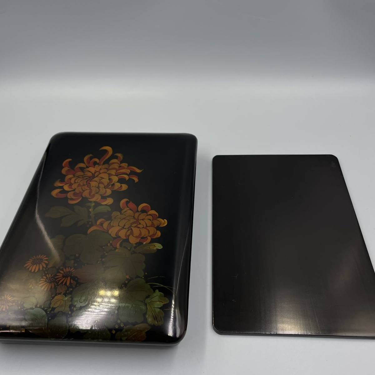 八雲塗 出雲 硯箱 文箱 菊紋 木製 漆器 小物入れ 小箱 書道具 漆芸 
