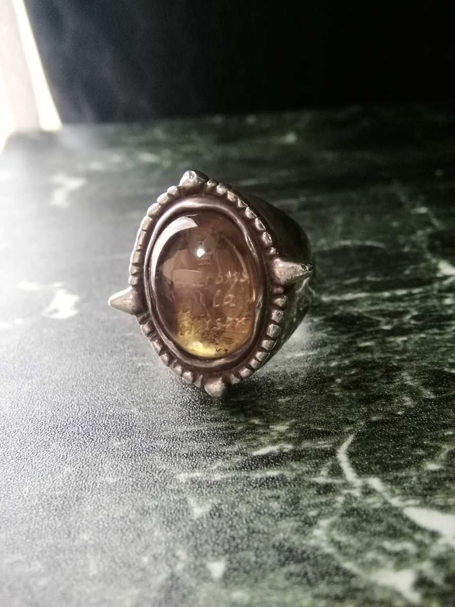 重厚　LION　HEART ストーン　シルエット　スカル　リング　19号　シルバー950　ライオンハート　レア　希少　廃盤　指輪　