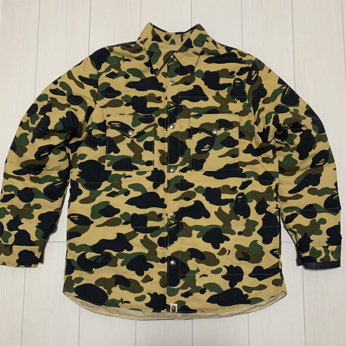 AAPE BAPE by A BATHING APE ダウンジャケット カモフラ 猿カモ L ア