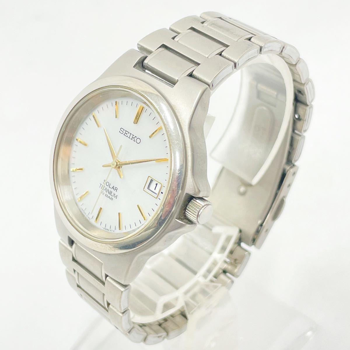 稼動品 SEIKO セイコー ソーラー チタン V145-0D60 SOLAR TITANIUM 3針