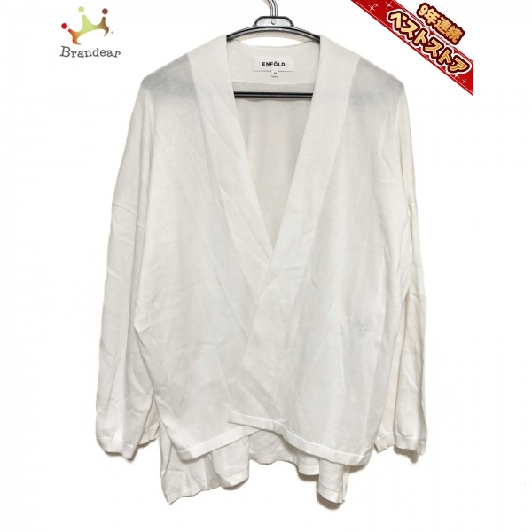 エンフォルド ENFOLD カーディガン サイズ38 M - 白 レディース 長袖/ニット トップス