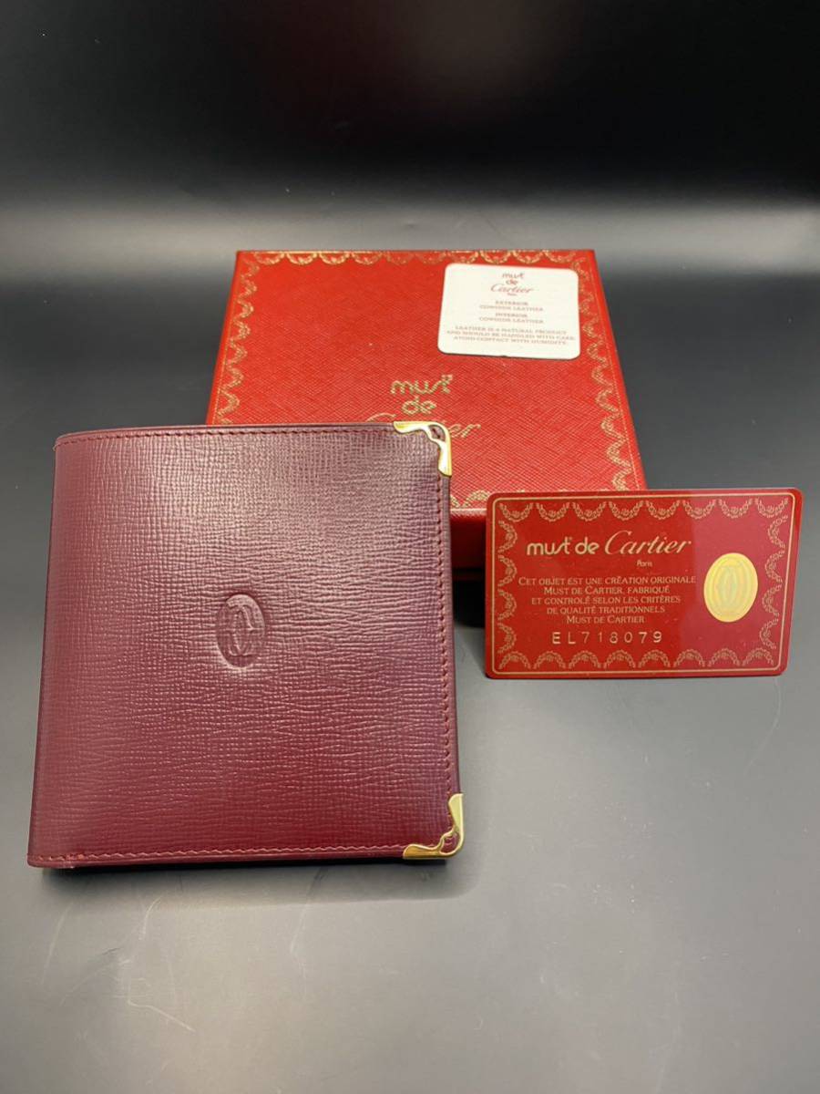 Cartier 　カルティエ　二つ折　マスト　財布　未使用品　真贋済