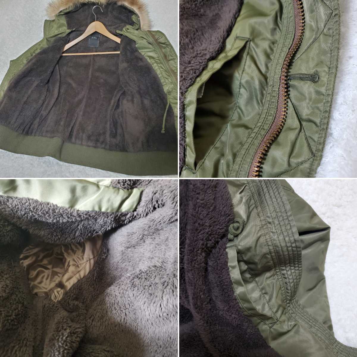 TETE HOMME/テットオム 中綿ボア裏地 ナイロン N-3B ダブルジップ 