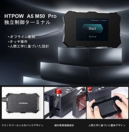 美品レーザー加工機/レーザー彫刻機 卓上型 HTPOW A5 M50 PRO 日本語 