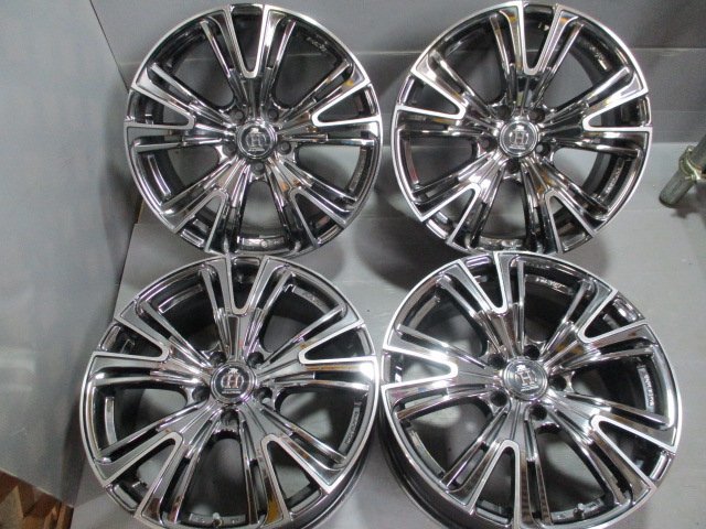 BH153☆中古ホイール☆RAYS HFULL CROSS SLEEKERS Q5 18×7.5J 114.3 5穴 アルミ4枚価格！ノア VOXY ヴェゼル 法人宛/営業所止め送料無料