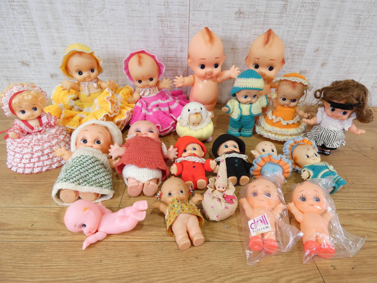 ◎ジャンク 当時もの ソフビ人形 キューピー人形/キュピナドール/クックちゃん 20体セット まとめて サイズいろいろ 衣装付きあり ＠100(2)