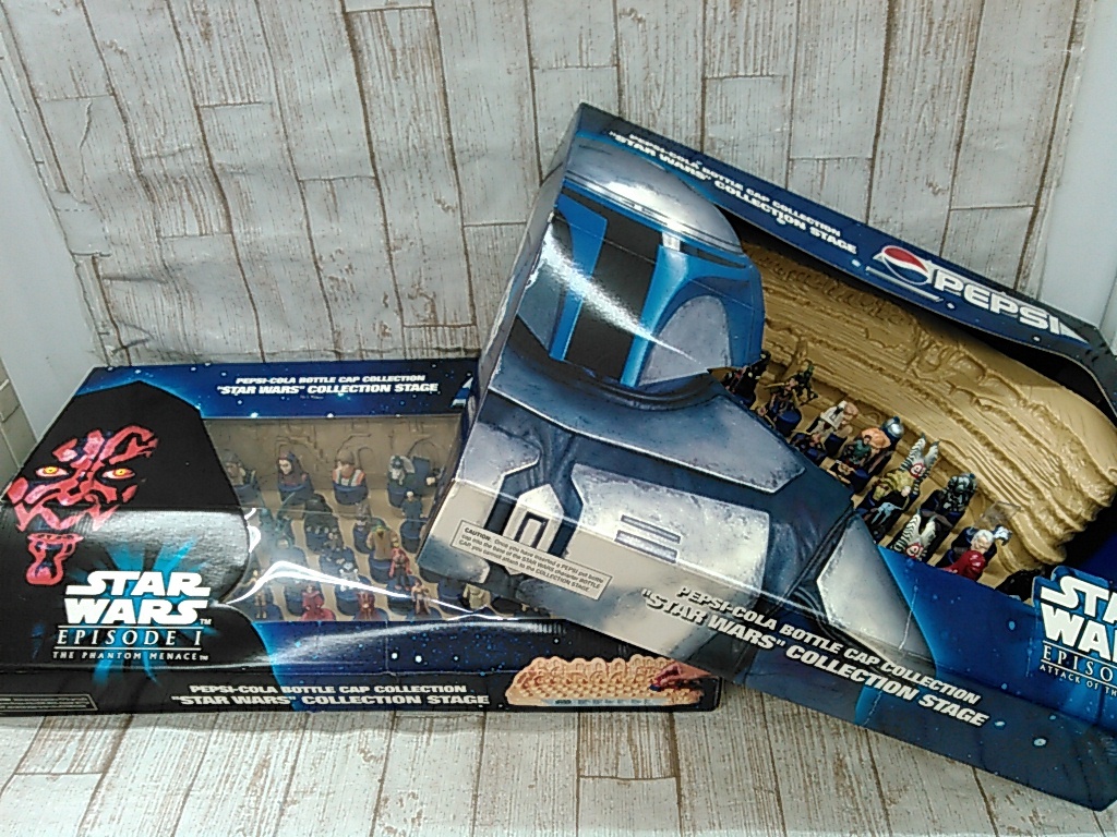 Hd543-103♪【送料未定】未検品 ペプシ ボトルキャップ スター・ウォーズ EP1 ファントム・メナス EP2 クローンの攻撃 セット