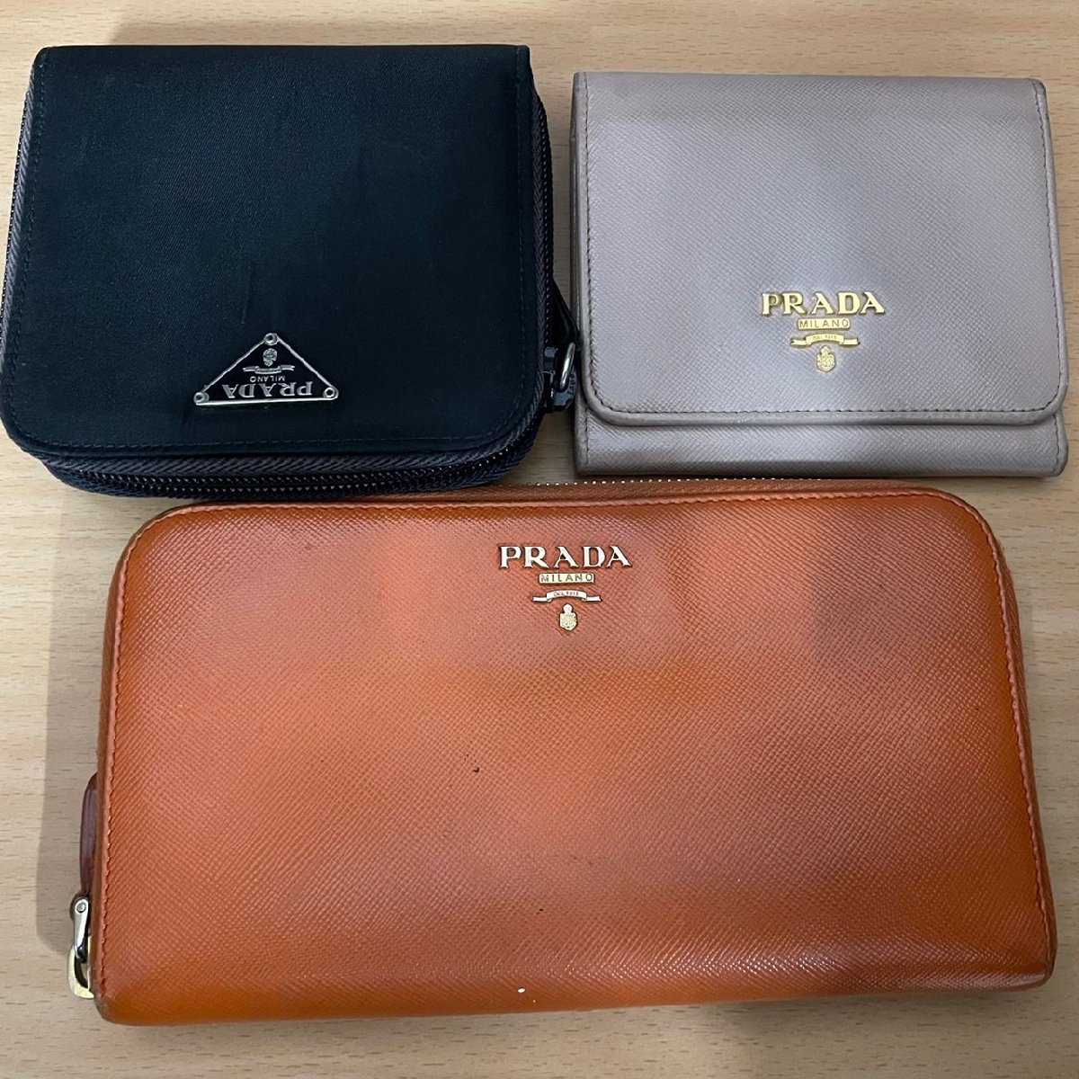 ∞希少レア【プラダ PRADA 財布 長財布 二つ折り 三つ折り ブラック
