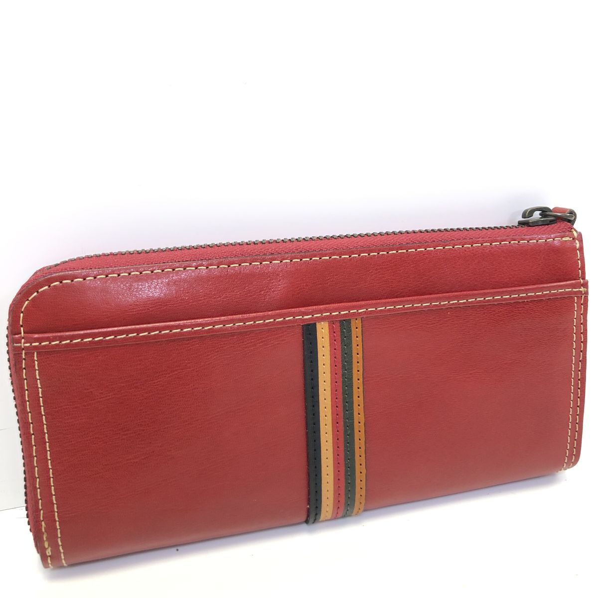 Dakota ダコタ　長財布　レザー 赤 イタリア【211-624#60】