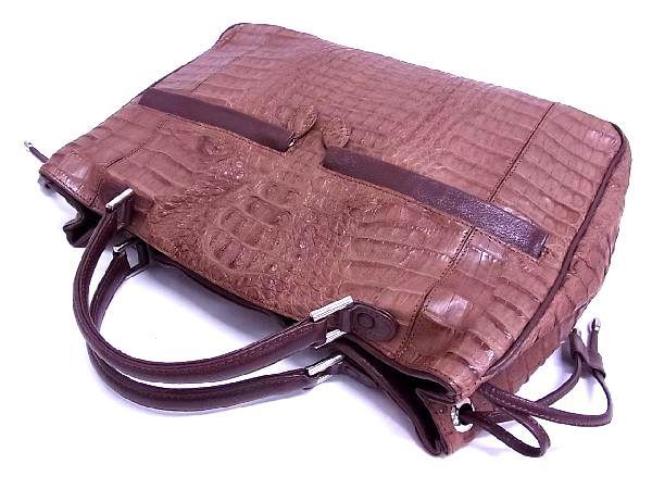 1円 □極上□本物□美品□ クロコダイル カイマン 2WAY ハンドバッグ