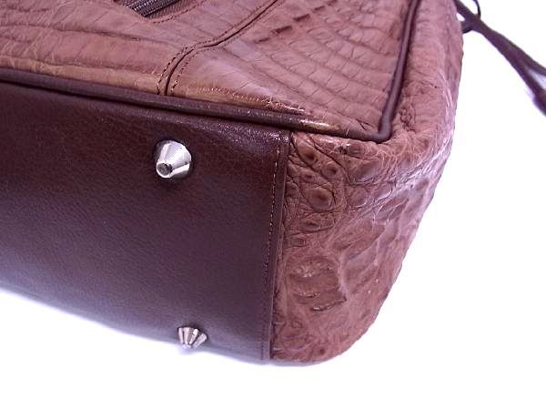 1円 □極上□本物□美品□ クロコダイル カイマン 2WAY ハンドバッグ