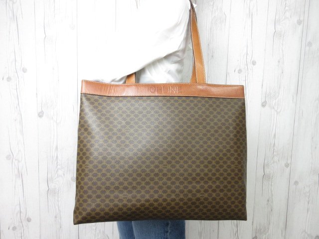 極美品 CELINE セリーヌ マカダム柄 トートバッグ ショルダーバッグ