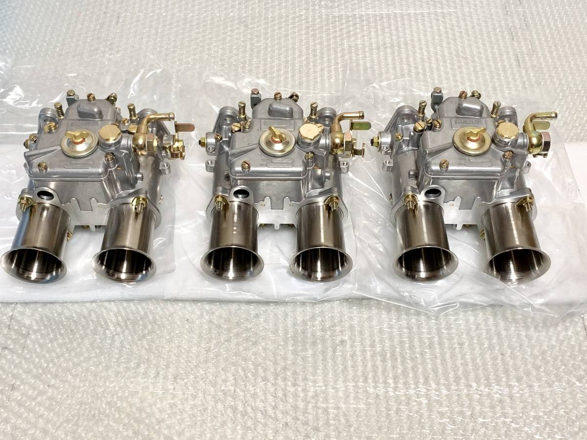 新品☆即納 45パイ キャブレター 3基 L6S30ZハコスカL28ソレックス50L型ケンメリN42F54LD28L4A型REEDMORALA12A14L18L24L28ウエーバー