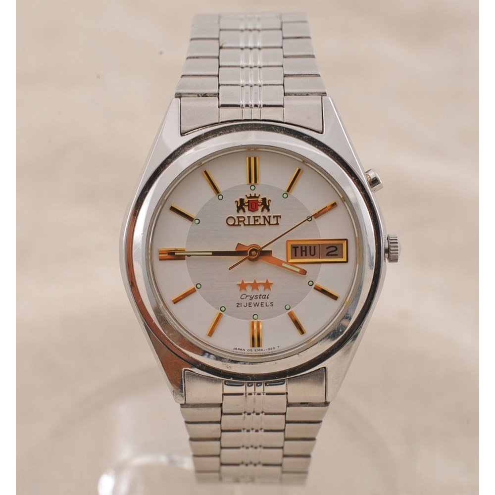 ORIENT オリエント スリースター クリスタル EM4J-C0 自動巻き ｸﾞﾘｰﾝ