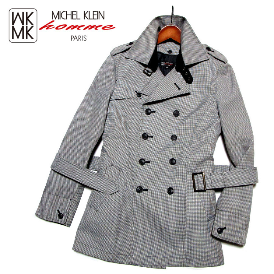MICHEL KLEIN homme トレンチコート 黒 46 ダブル MK MICHEL KLEIN