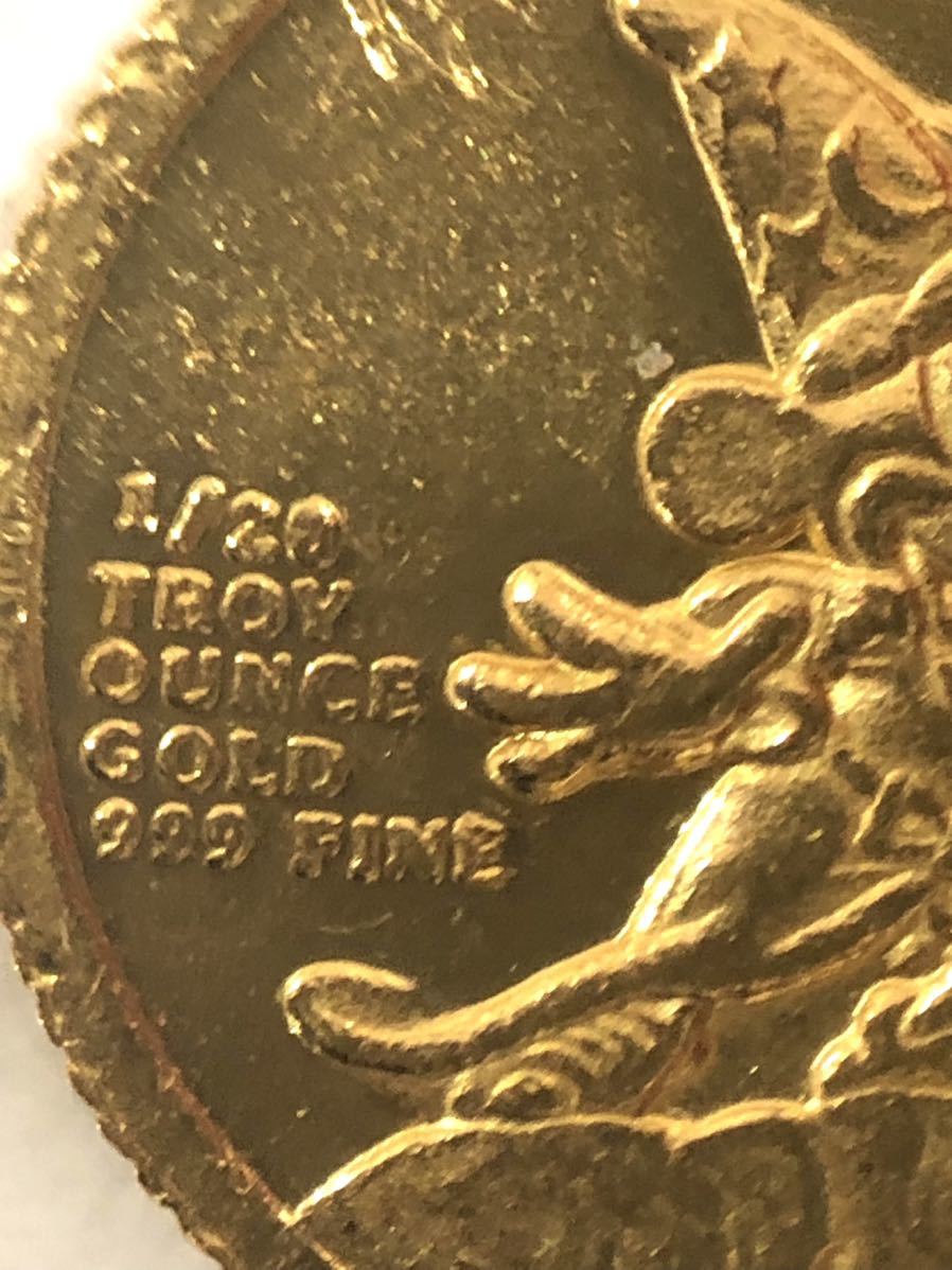 純金 金貨 ミッキーマウス ディズニー 24金 1.56g 1/20オンス コイン イエローゴールド コレクション