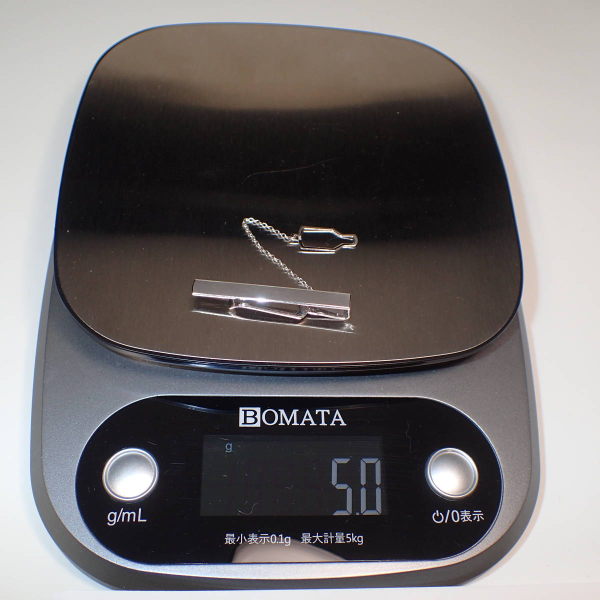 プラチナ・14金ホワイトゴールド　混合タイピン1本・測定結果付・約5g L-2-26