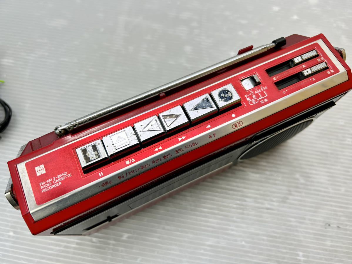 National/ナショナル FM-AMラジオカセットレコーダー RX-1822 赤