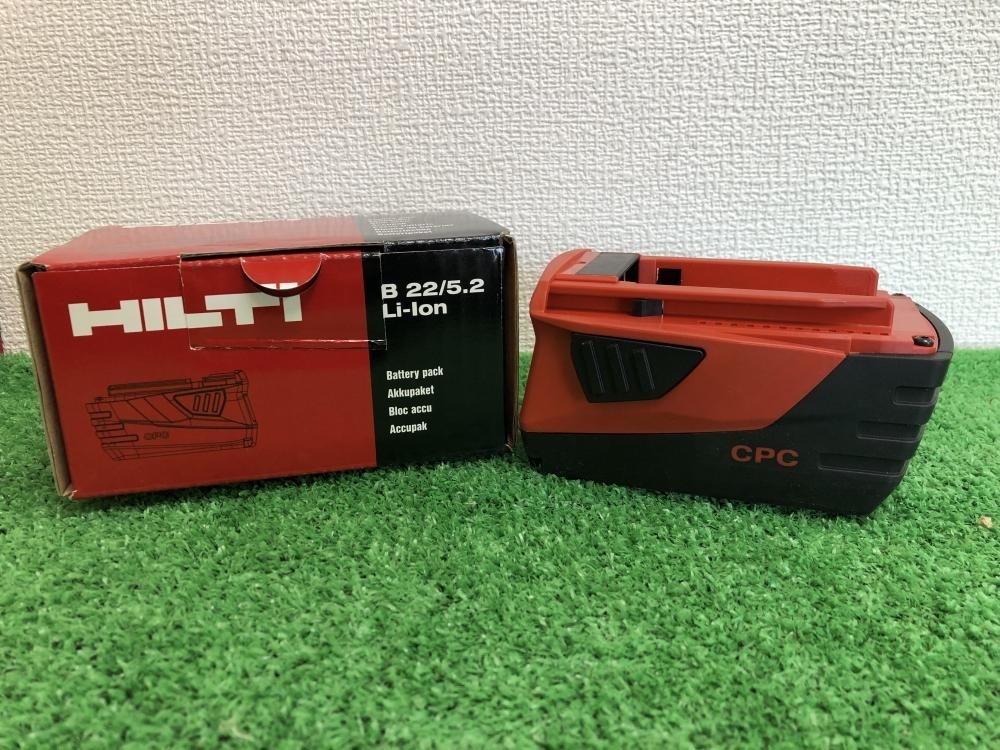 005▽未使用品▽HILTI 22V/5.2Ahバッテリー B22/5.2Li-lon