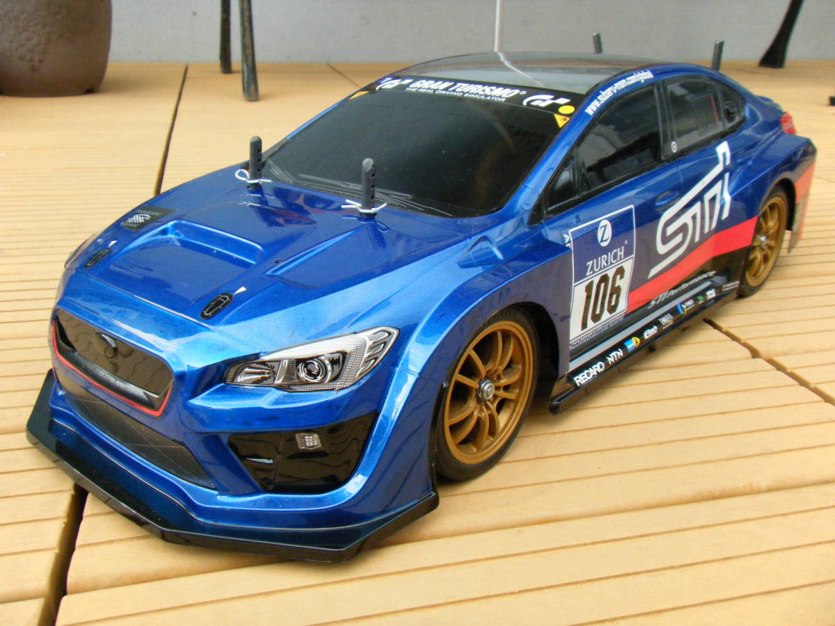 ♪タミヤ　スバルWRX STI　TA03Fシャーシ！　レストアベース、部品取りに！ジャンク扱いで！