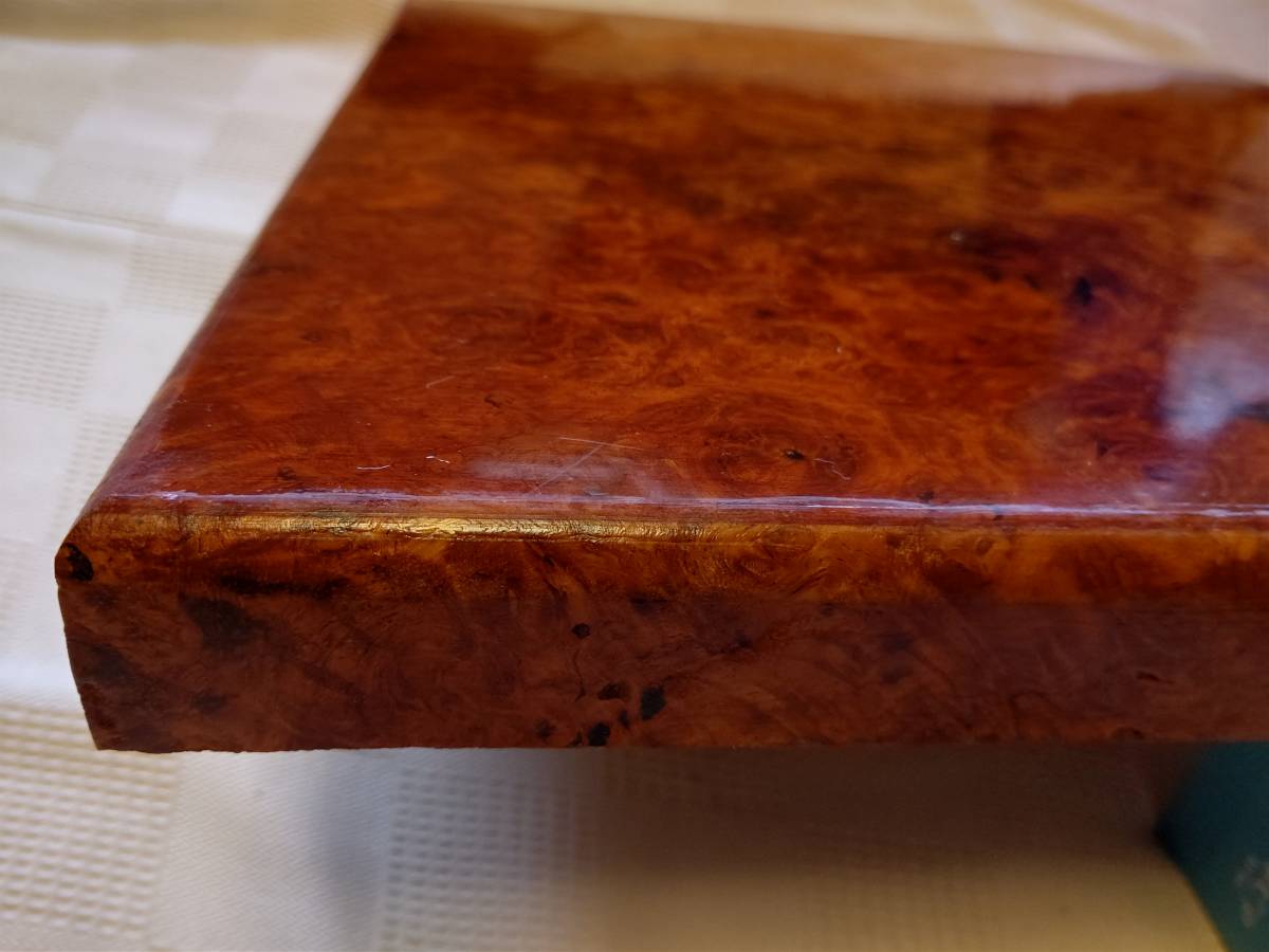 ☆花梨の玉杢厚板 花台 瘤材 葡萄杢 サイズ41.7×41.3