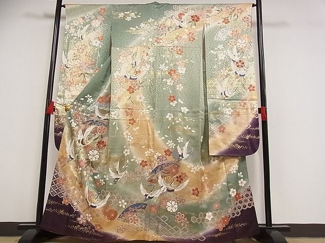 谷崎潤一郎の世界 振袖 駒刺繍 - Yahoo!オークション 花美人着物 袷 M | 箔