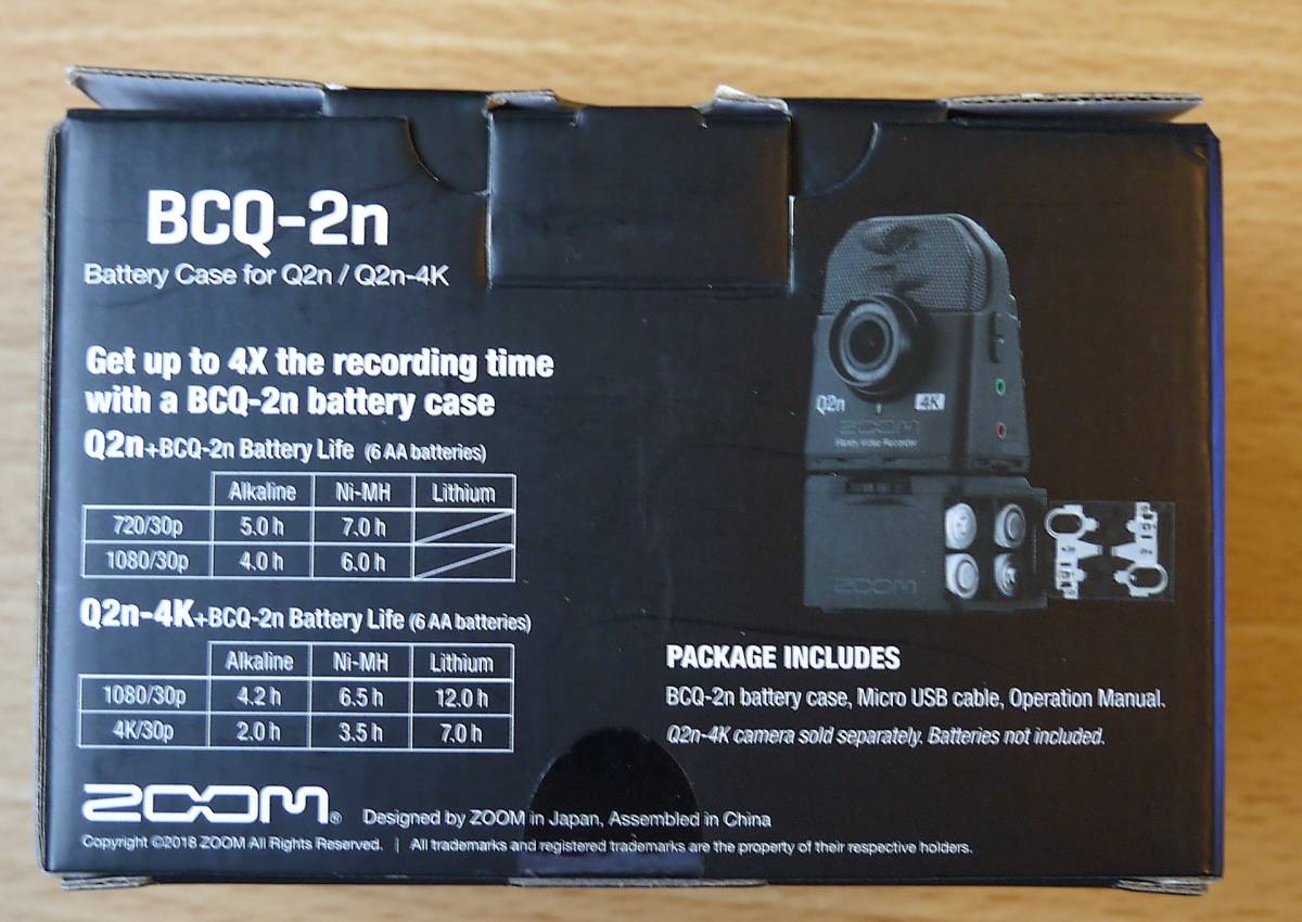 送料込み）ZOOM Q2n＆Q2n-4K の純正バッテリーケース（BCQ-2n）完全