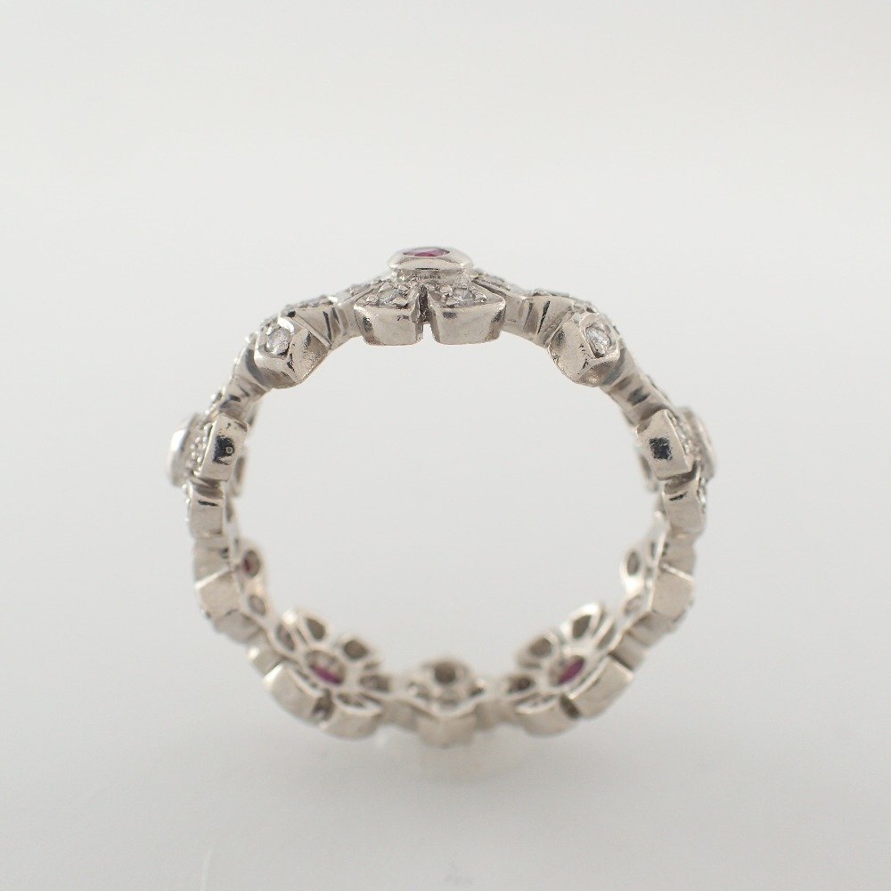 美品】Loree Rodkin ローリーロドキン 18KWG クロス x フラワー ルビー 