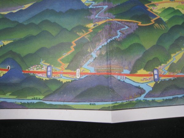 戦前朝鮮 鳥瞰図「金剛山電鉄」 吉田初三郎画 金剛山電気鉄道株式会社
