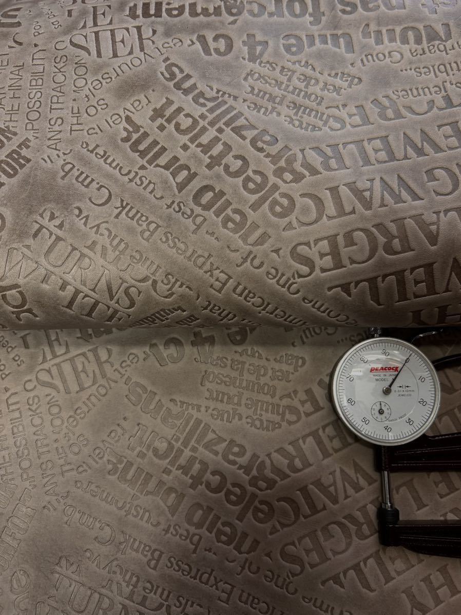 ◯760②◇牛 ソフト英字ライフエンボス 濃淡グレー系 約260dm 約0.8mm前後☆格安