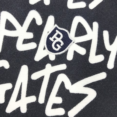 1円】PEARLY GATES パーリーゲイツ 裏起毛 ジップパーカー 落書き ロゴ